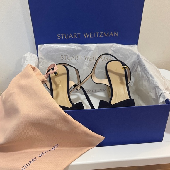 Stuart Weitzman Navy Blue Suede Espadrille - Picture 2 of 11